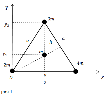Центр тяжести тела, пример 1