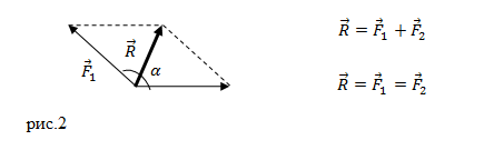 Формула равнодействующей всех сил, пример 3